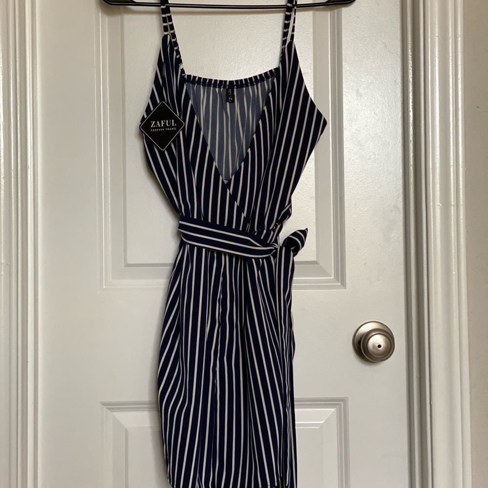 Blue White Romper